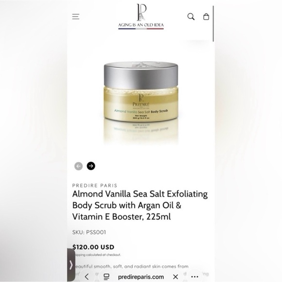 Predire Almond Vanilla Sea Salt Body Scrub - Retail $120 - Picture 2 of 2